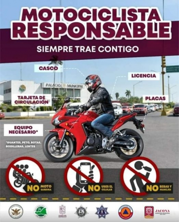 En marcha campaña “Motociclista Responsable”