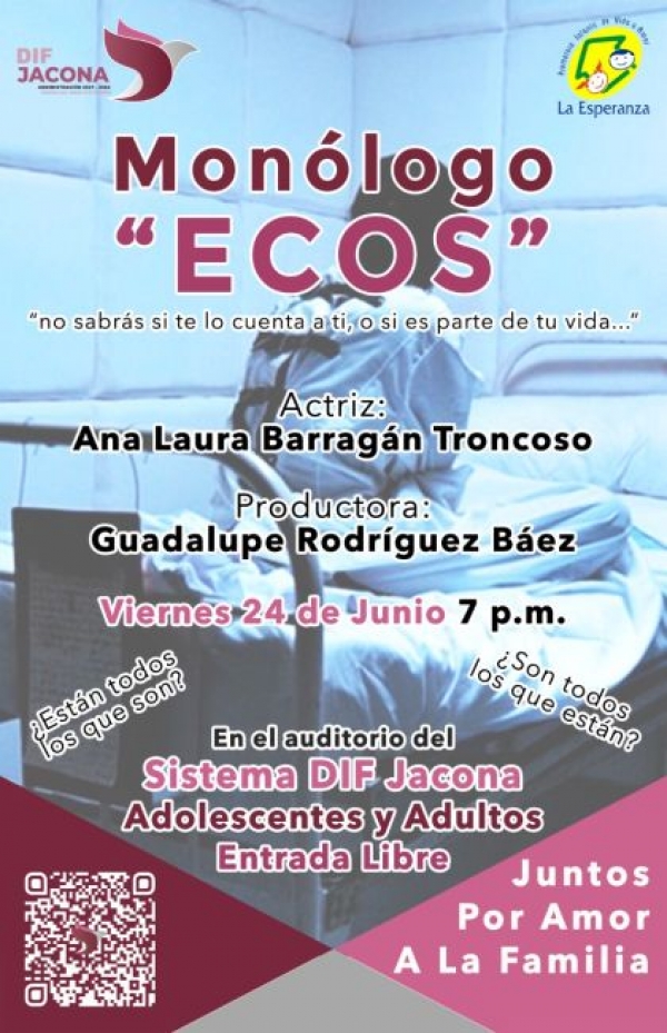 DIF Jacona invita al monólogo "Ecos"