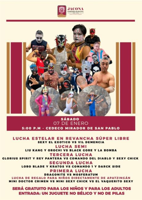 Gran evento de Lucha Libre en el CEDECO Jacona