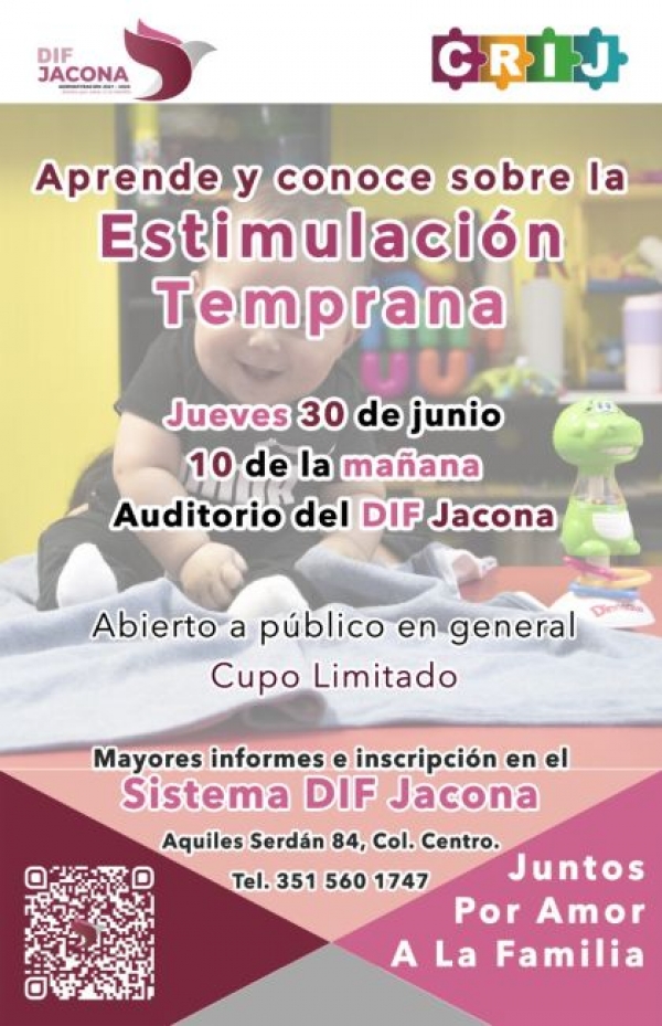 DIF Jacona invita a taller de estimulación temprana